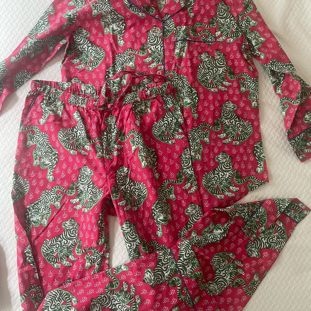 New Print Fresh Medium TALL Pajama Set in Pink Bagheera Print